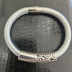 Brighton Silver Bracelet with Scrollwork Accent